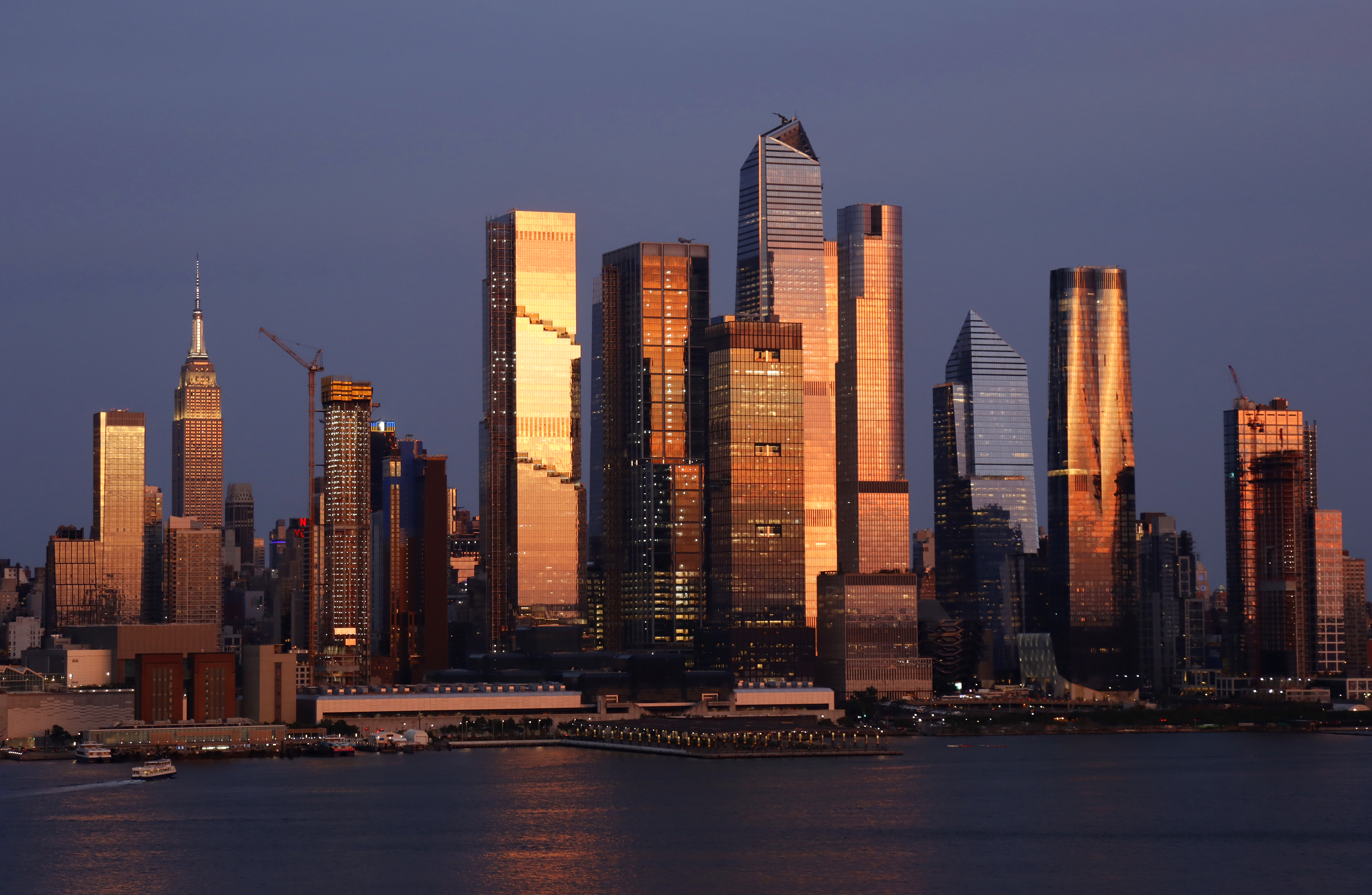 A view of Hudson Yards from New Jersey.
