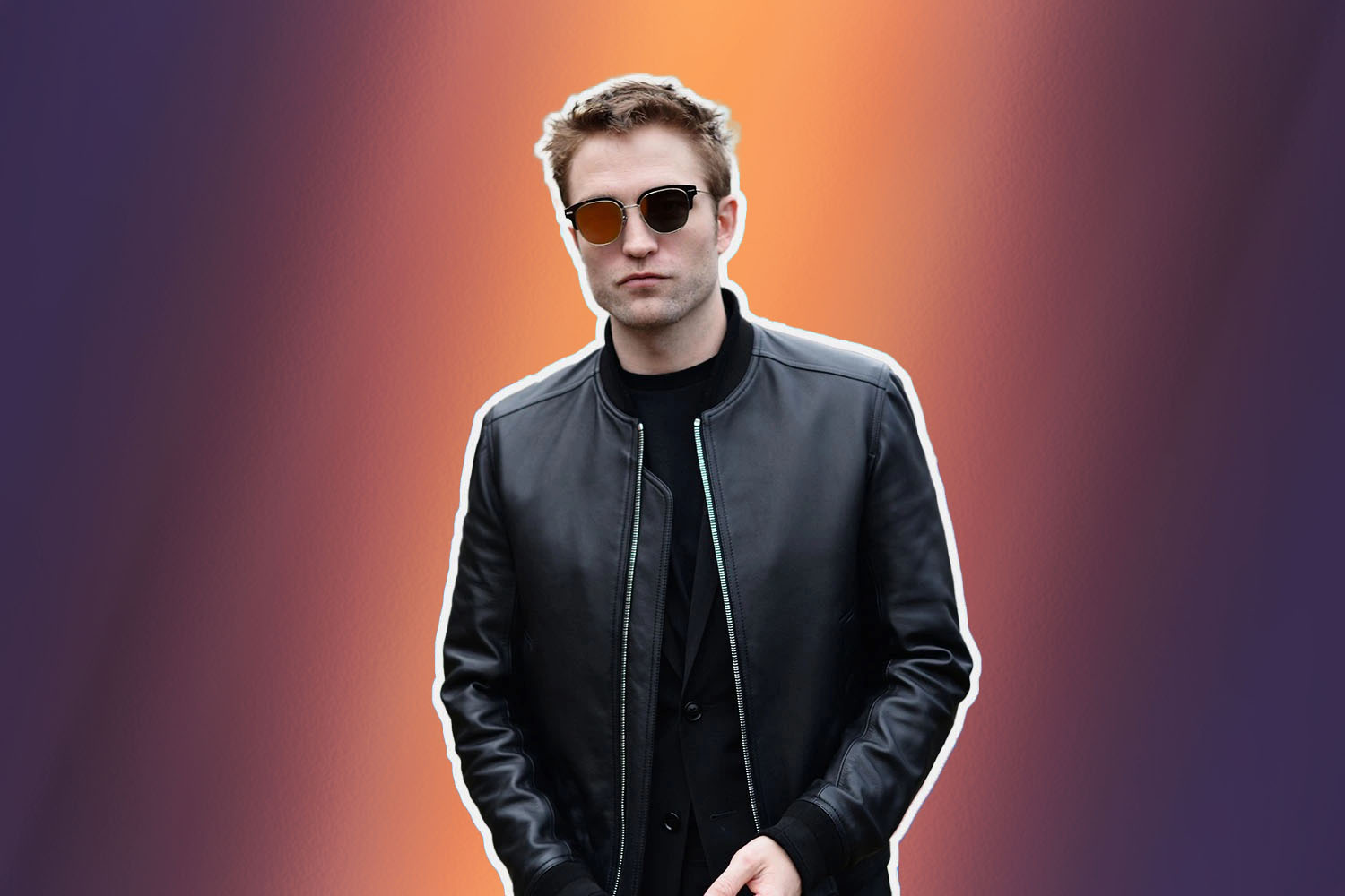 a photo of robert paterson on an orange and purple background