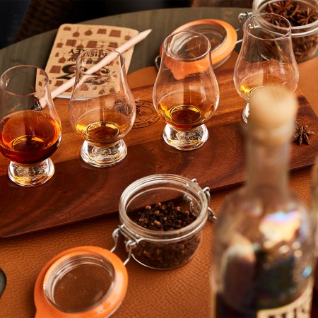 A whiskey flight from High West Distillery at The Lodge at Blue Sky