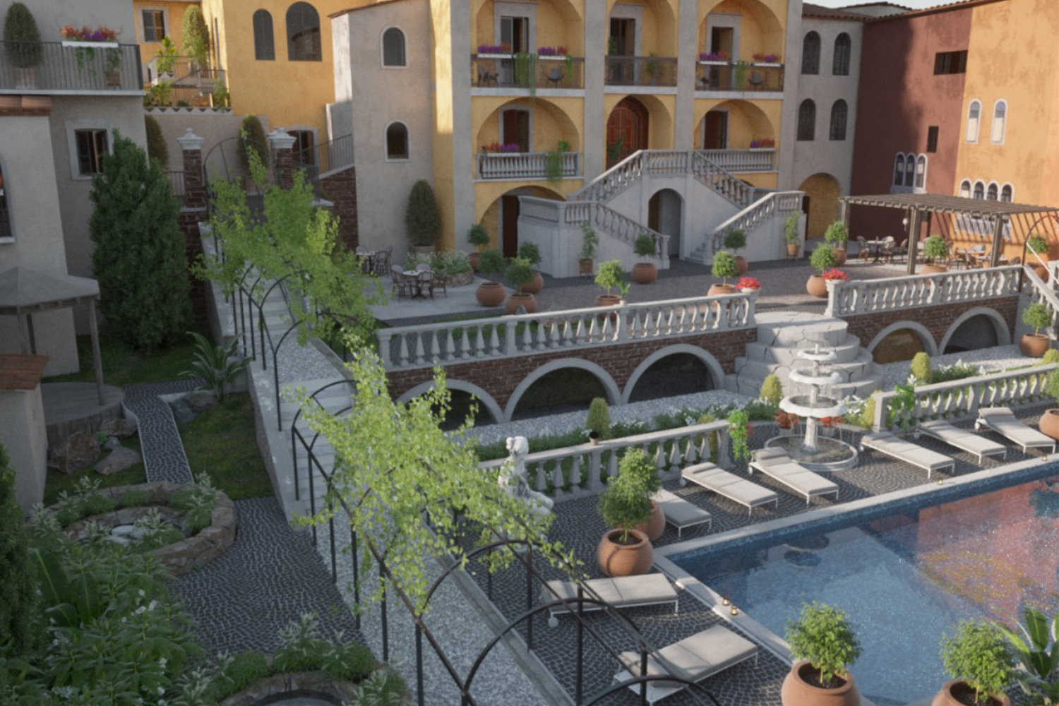 A rendering of Palazzo Ricci after it's done with construction