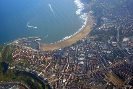 Scarborough, England as seen from the air