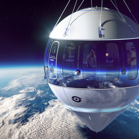 A rendering of the Spaceship Neptune capsule from space tourism company Space Perspective