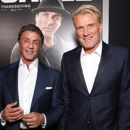 Sylvester Stallone and Dolph Lundgren at the premiere of “Creed” in 2015 in Westwood, California.