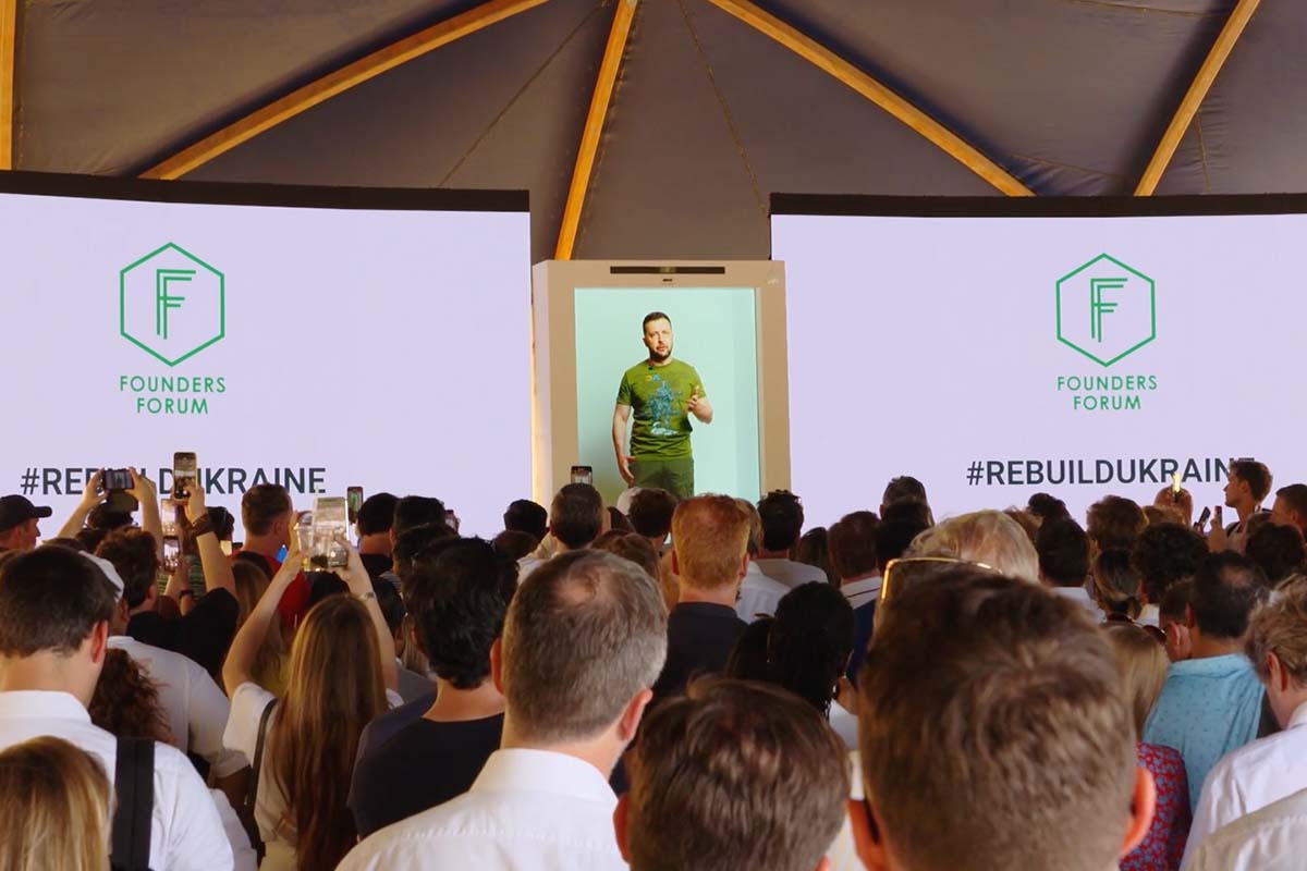 Volodymyr Zelensky joining London Tech Week in June via ARHT's Capsule hologram tech