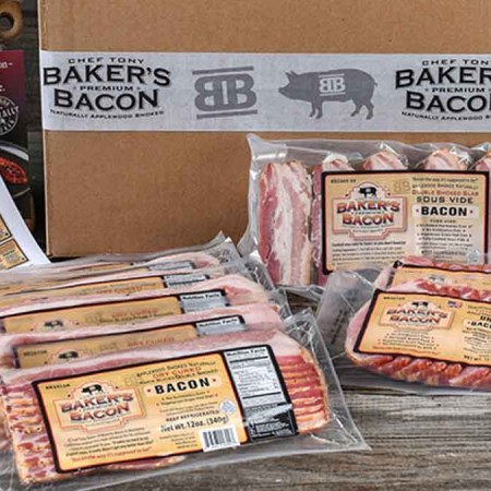 A box from Baker's Bacon, one of the best places to order bacon online