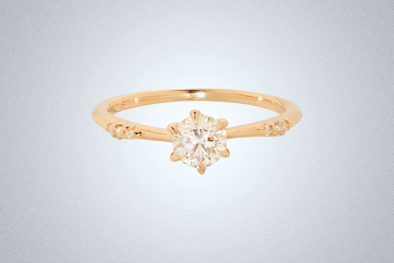 The Catbird Ilona Ring Diamond on a gray background