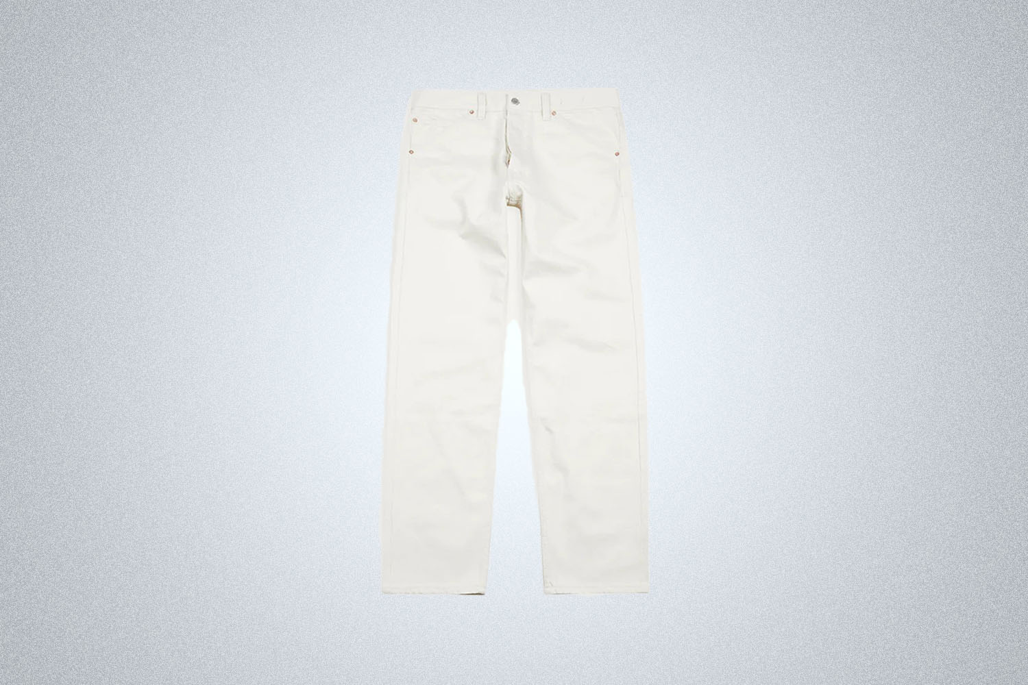 The Drakes Ecru Jeans on a gray background