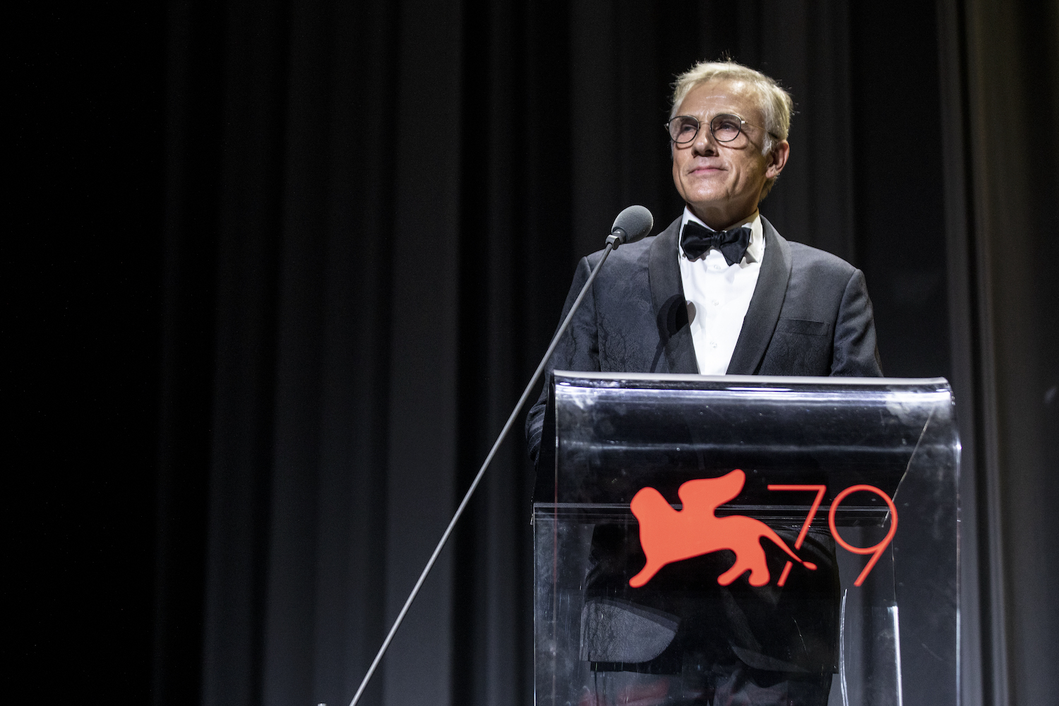 A press photo of Christoph Waltz at the 79th International Venice Film Festival