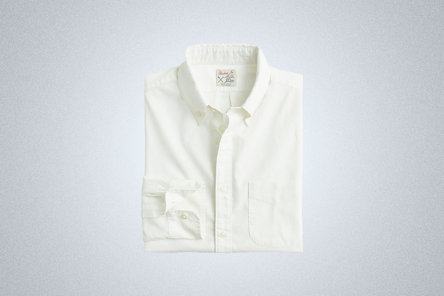 The Jcrew Broken In Oxford Shirt on a gray background