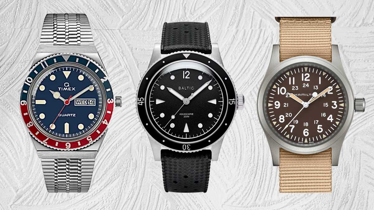 The Timex Q Timex, Baltic Aquascaphe and Hamilton Khaki Field Mechanical, a few of the best watches under $1,000