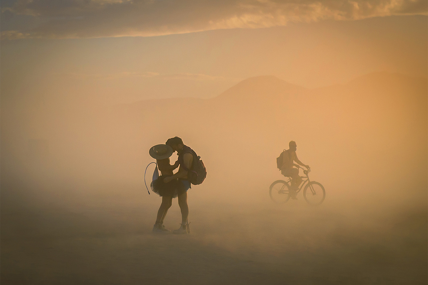 Inside a "whiteout" at Burning Man