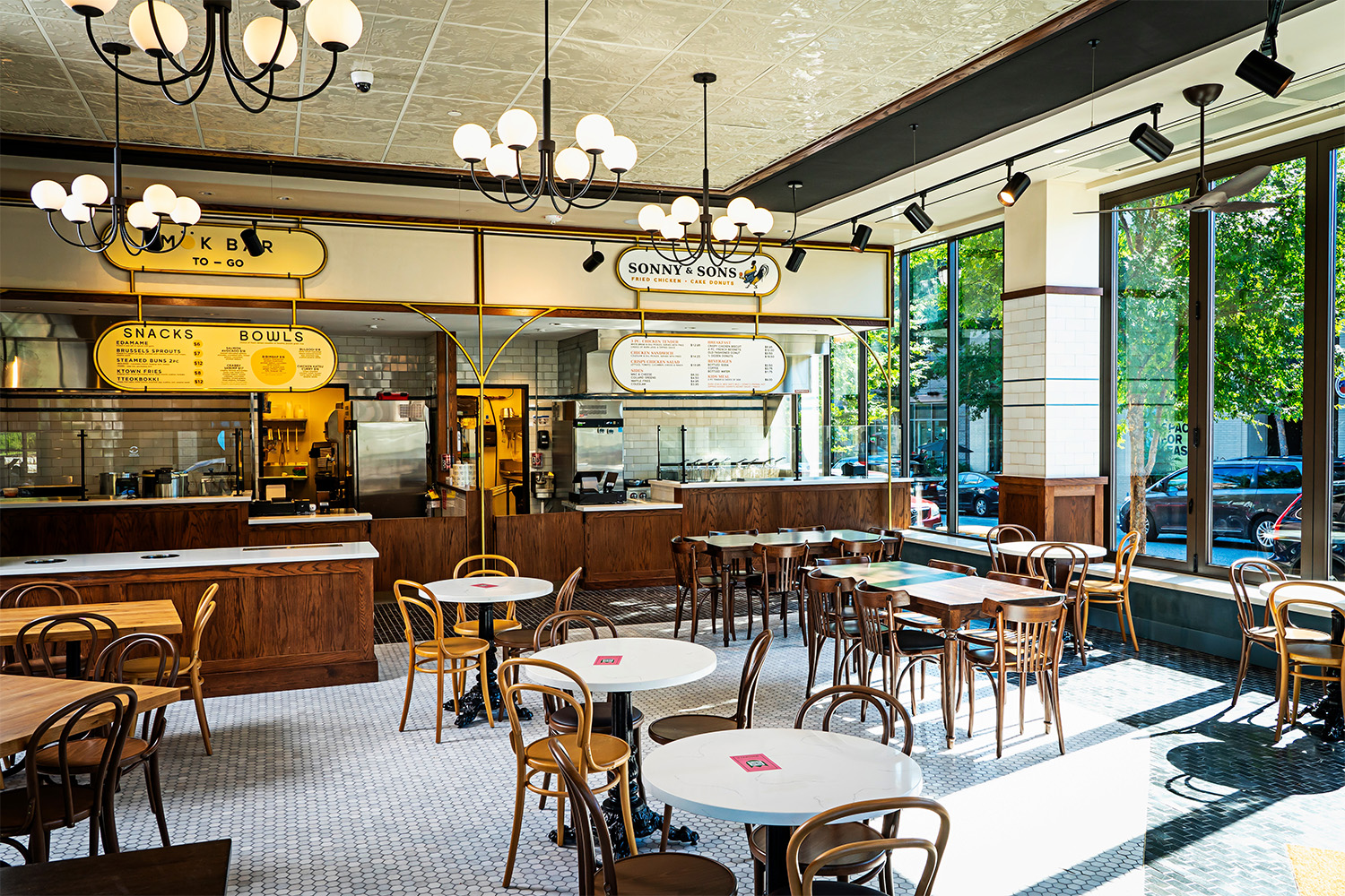 Interior of Le Fantome, a new food hall near Washington, DC