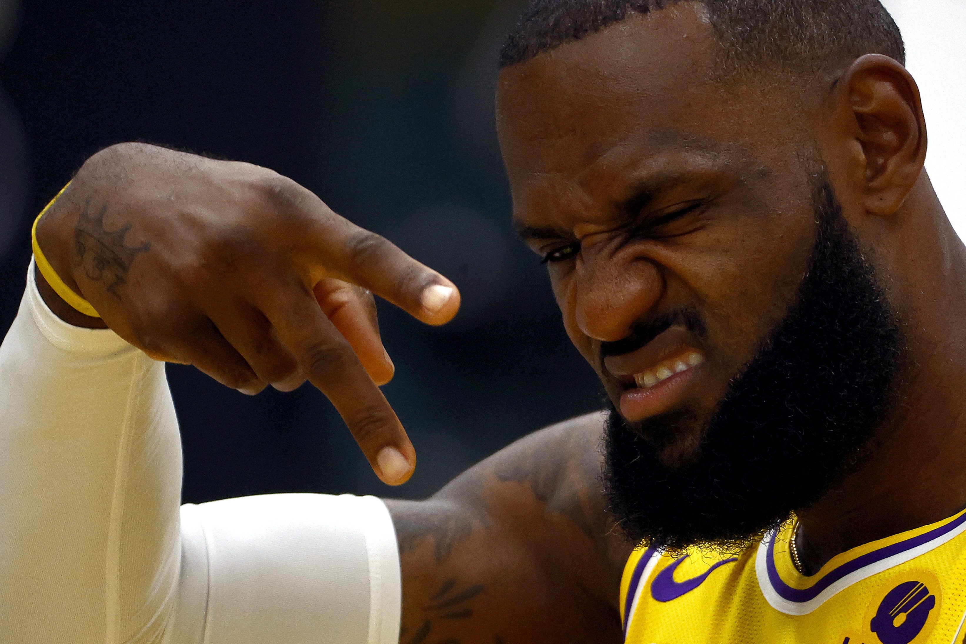LeBron James during Los Angeles Lakers' media day at UCLA Health Training Center