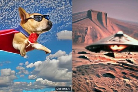 Two examples of Meta's "Make-a-Video" turns text prompts into short AI-generated clips