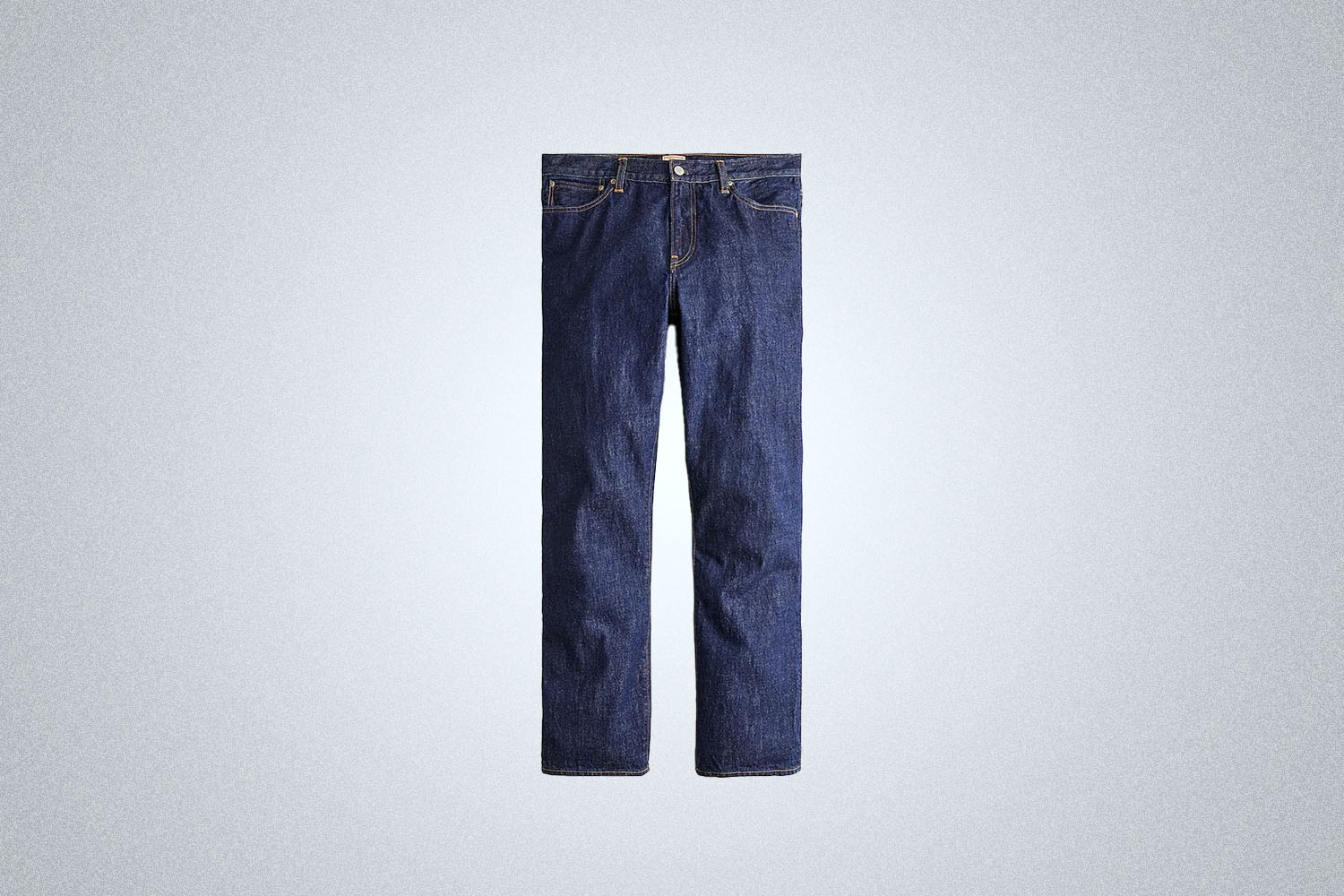 The J.Crew Classic Relaxed-fit jean in resin rinse on a gray background
