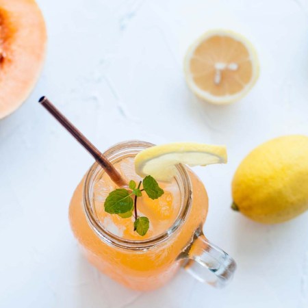 Lemon and cantelope mocktail