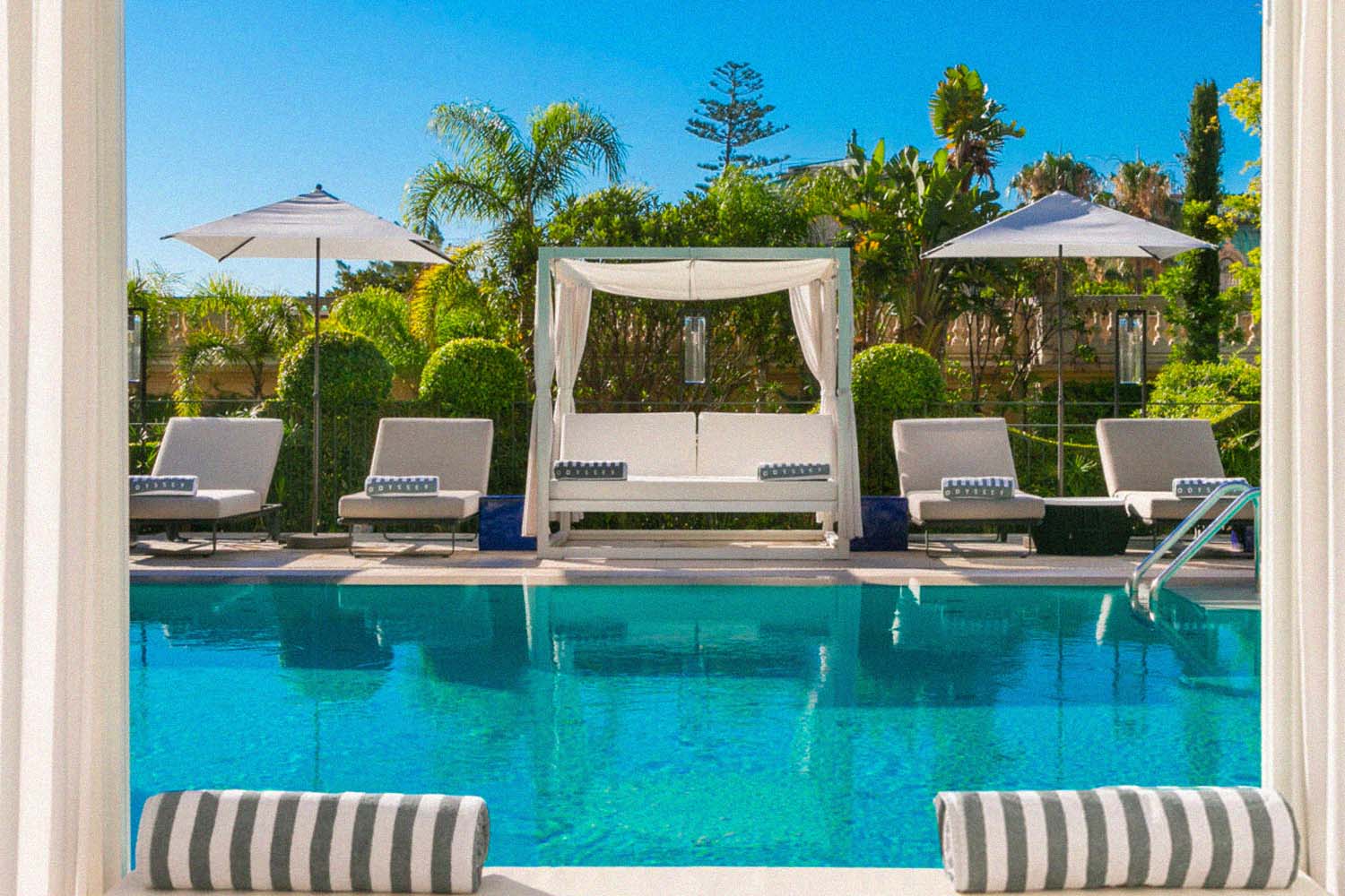 View of the pool from a cabana