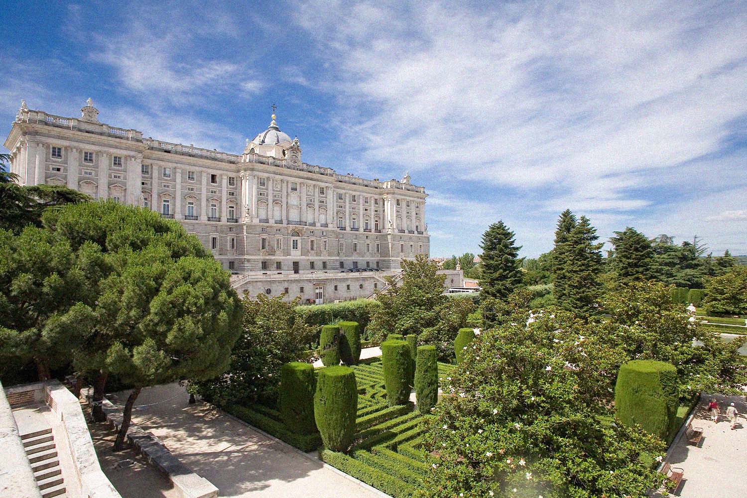 The Sabatini Gardens and the Royal Palace in the background