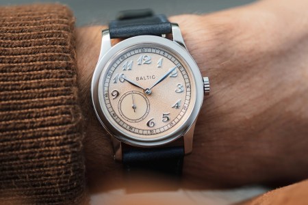 a man wearing a Baltic dress watch