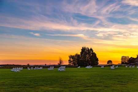 A sunset on the Great Lawn at Mission Point Resort on Mackinac Island.