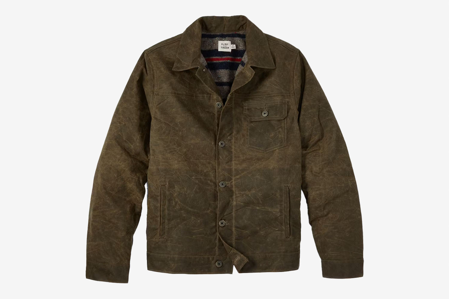Flint and Tinder Wool-Lined Waxed Trucker Jacket