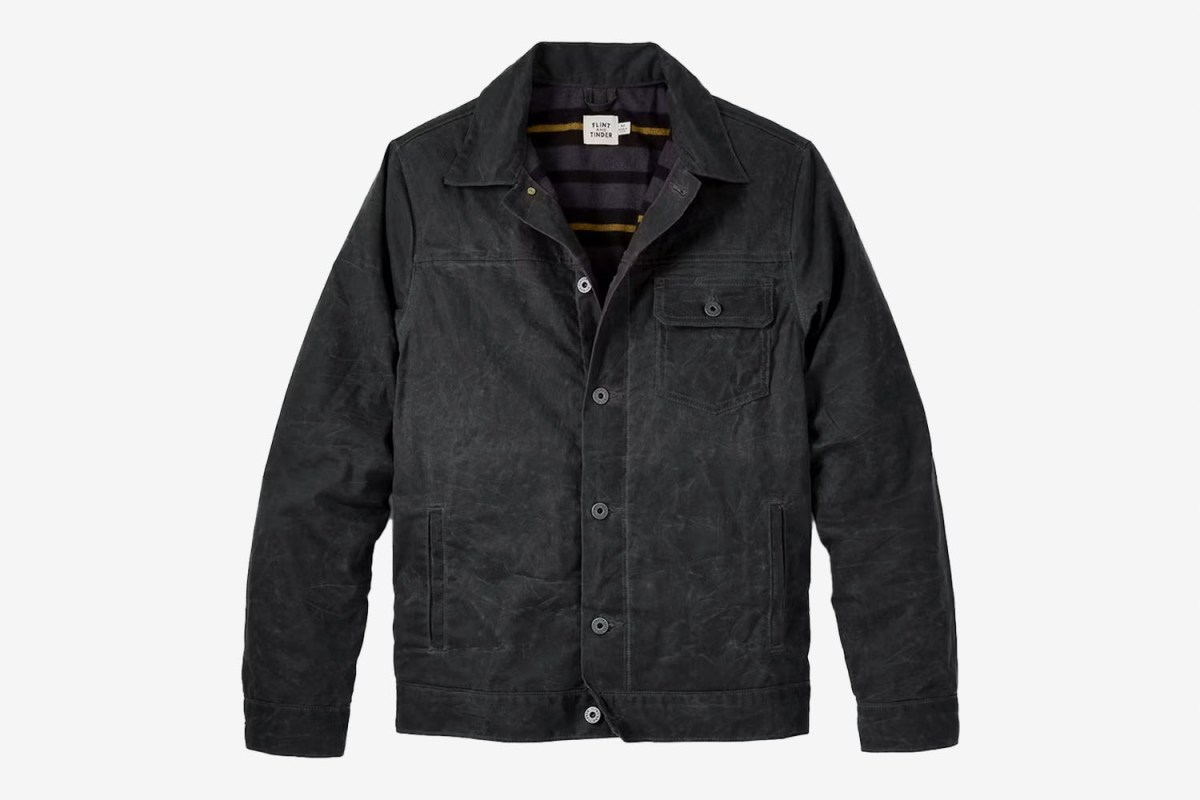 Flint and Tinder Flannel-Lined Waxed Trucker Jacket