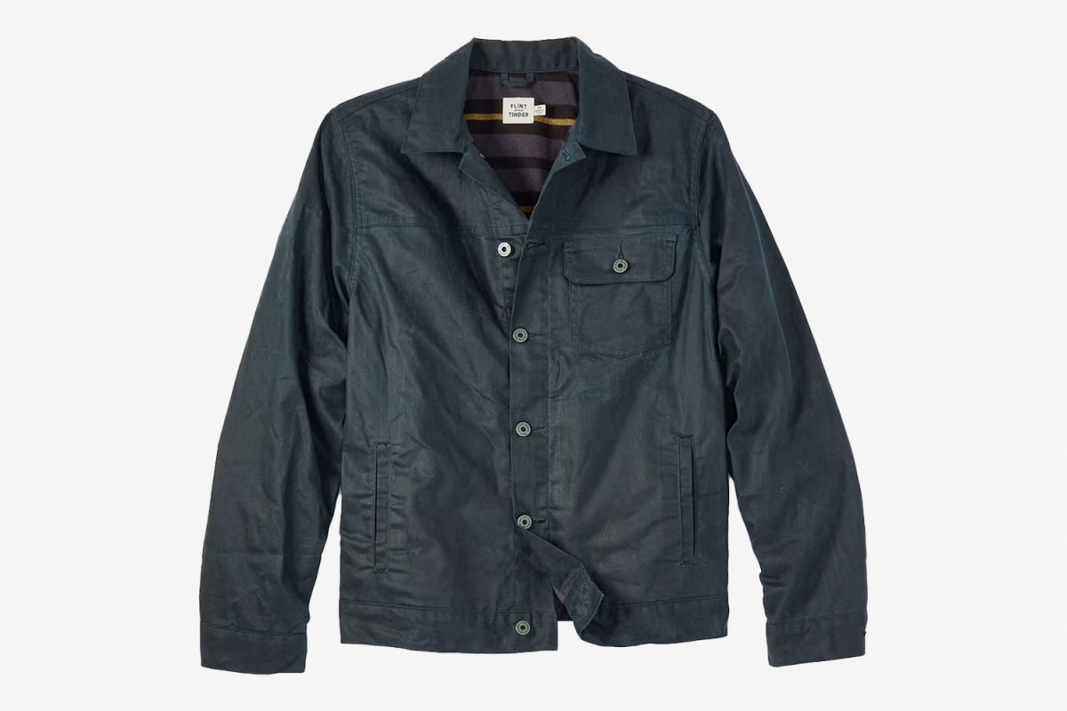 Flint and Tinder Flannel-Lined Waxed Trucker Jacket