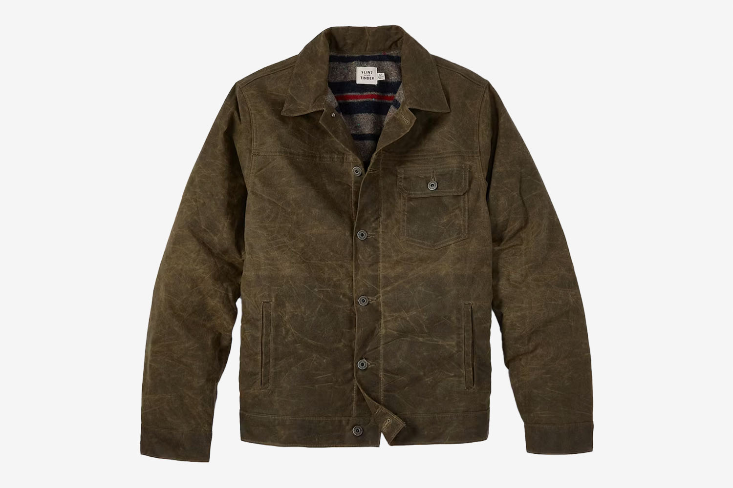 Flint and Tinder Wool-Lined Waxed Trucker Jacket