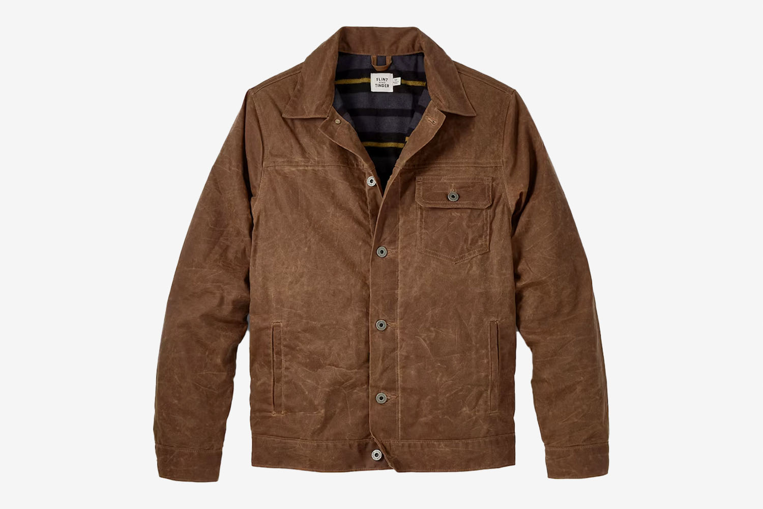 Flint and Tinder Flannel-Lined Waxed Trucker Jacket
