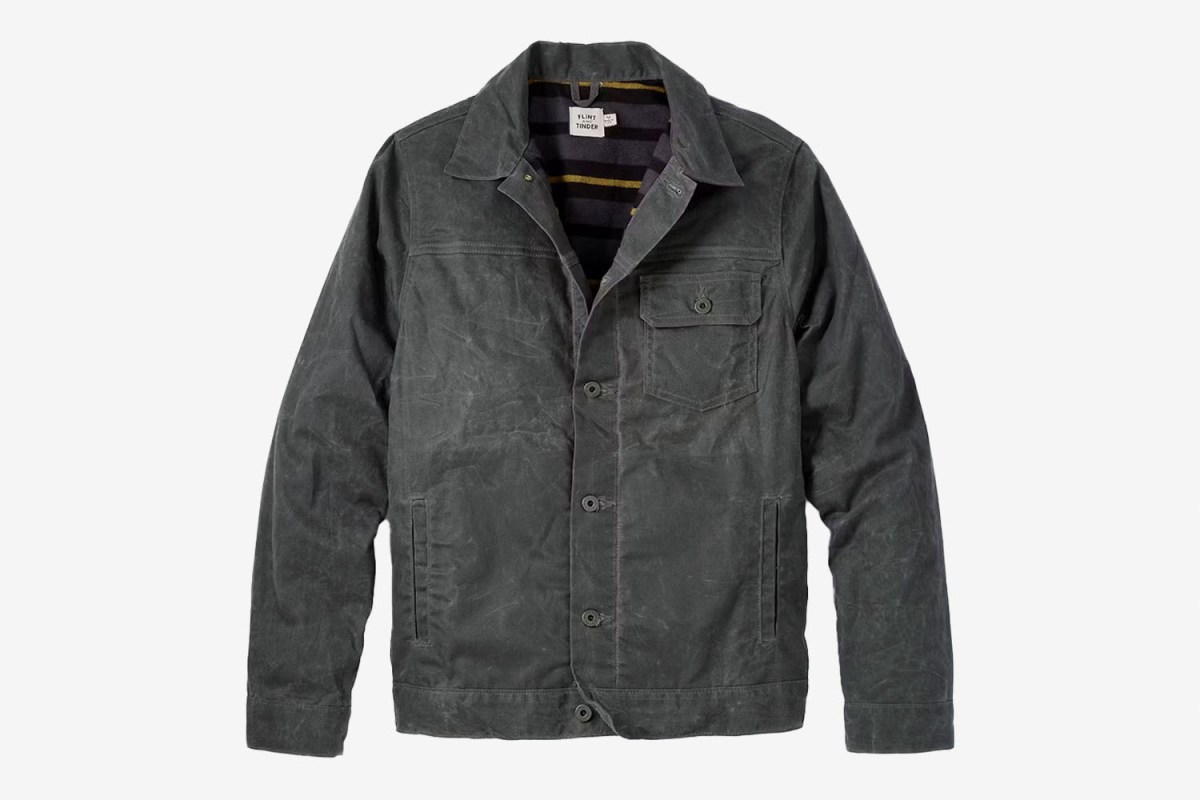 Flint and Tinder Flannel-Lined Waxed Trucker Jacket