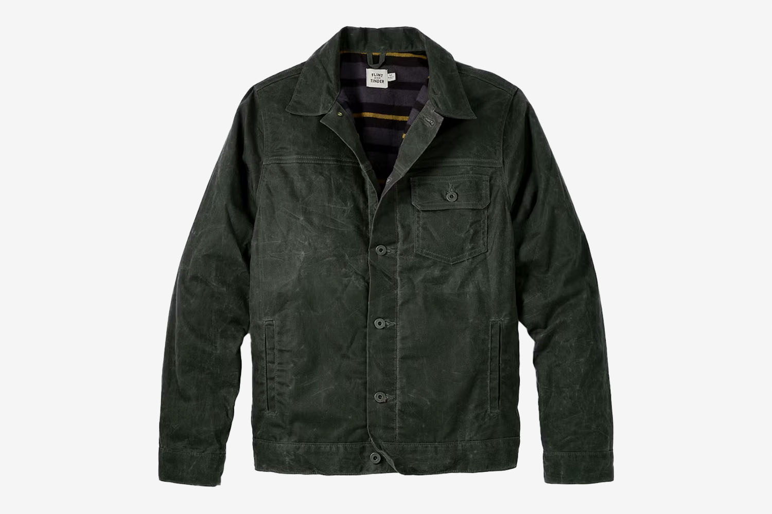 Flint and Tinder Flannel-Lined Waxed Trucker Jacket