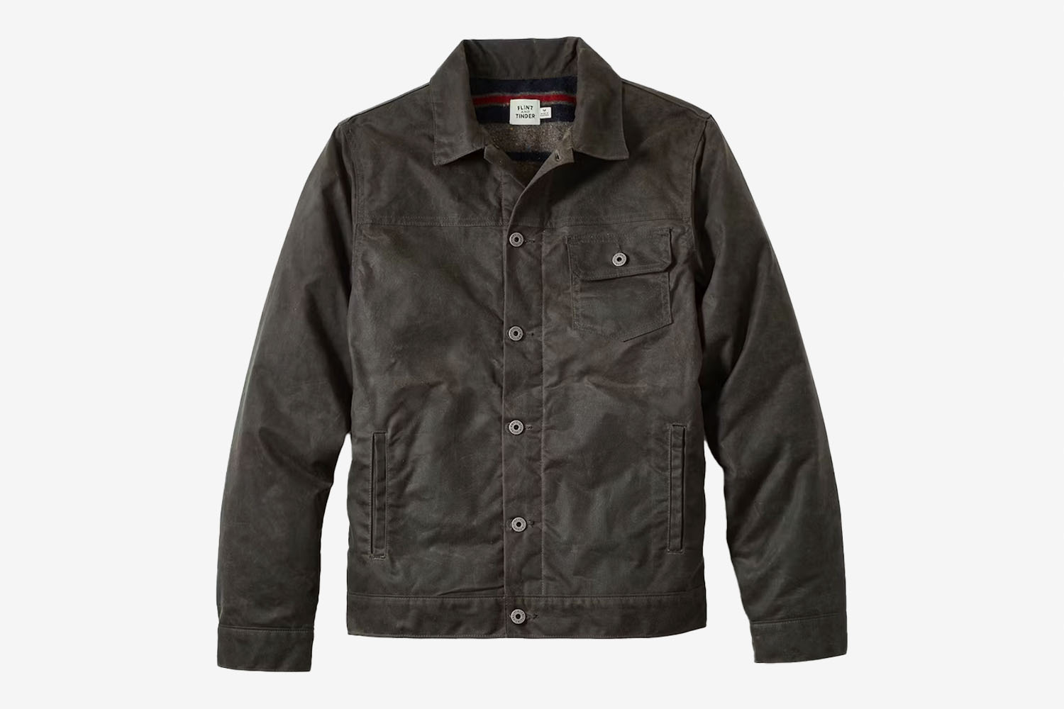 Flint and Tinder Wool-Lined Waxed Trucker Jacket