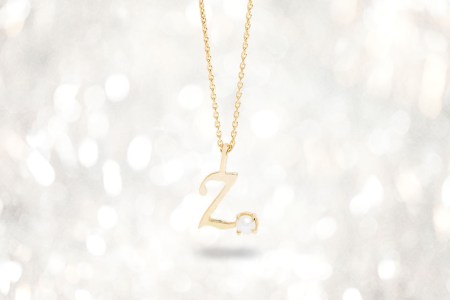 Stone and Strand Teeny Pearl Cursive Initial Necklace