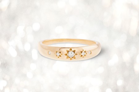 Stone and Strand Tri-Starburst Diamond Ring