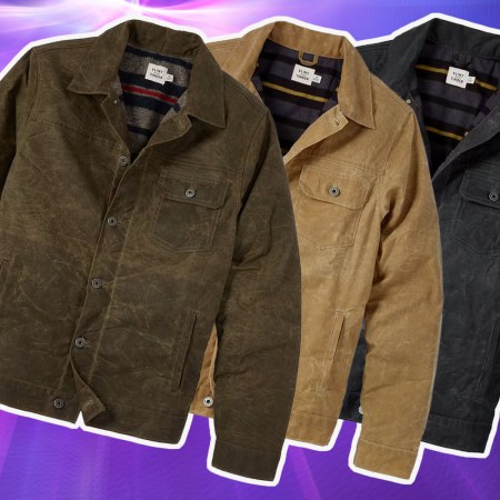 a collage of flannel-lined jackets on a flannel background
