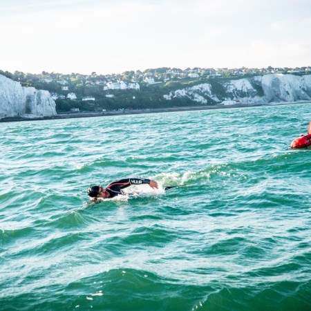 Ross Edgley swimming around the island of Great Britain.