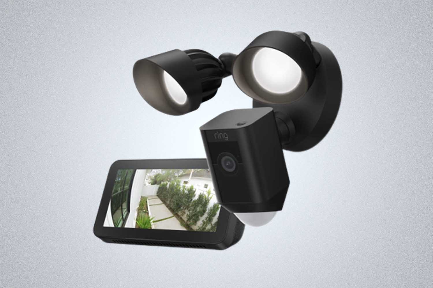 Ring Floodlight Cam Wired Plus (Black) bundle with Echo Show 5 (2nd Gen)