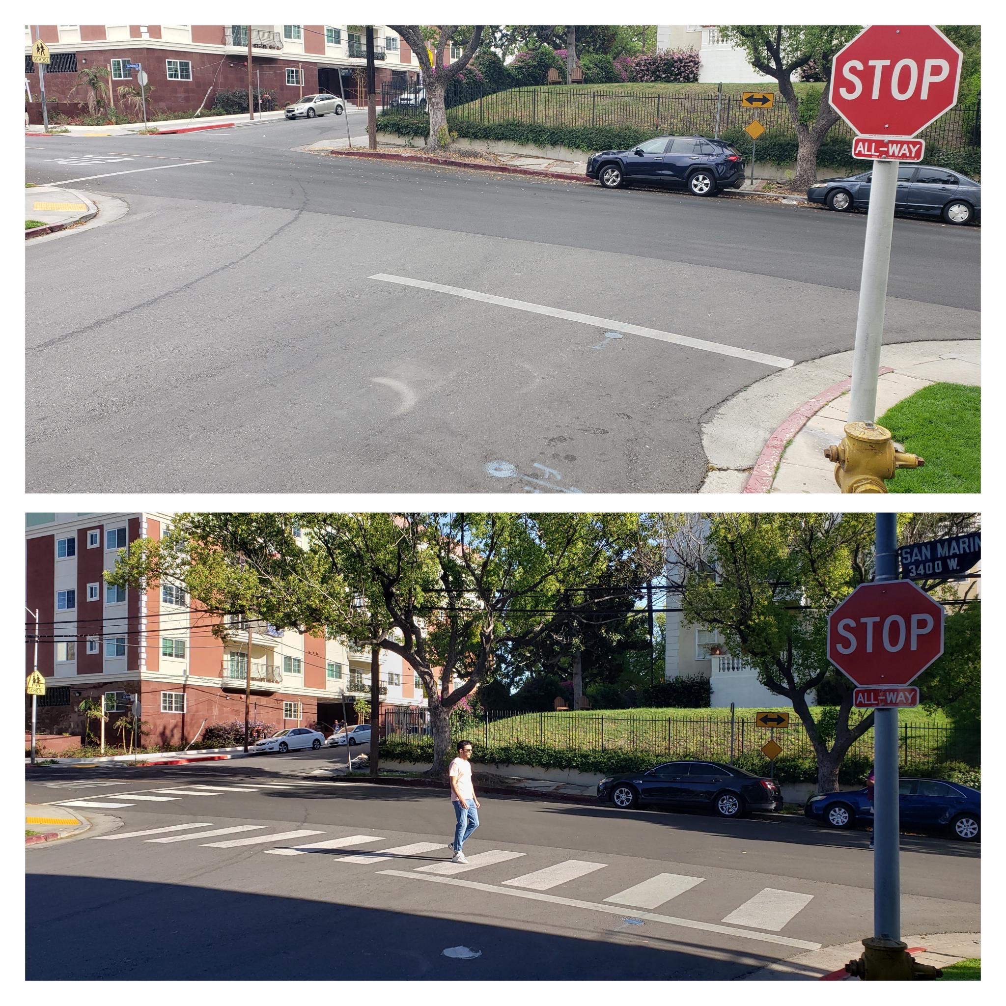 CCLA Crosswalks at San Marino St and South Serrano Ave