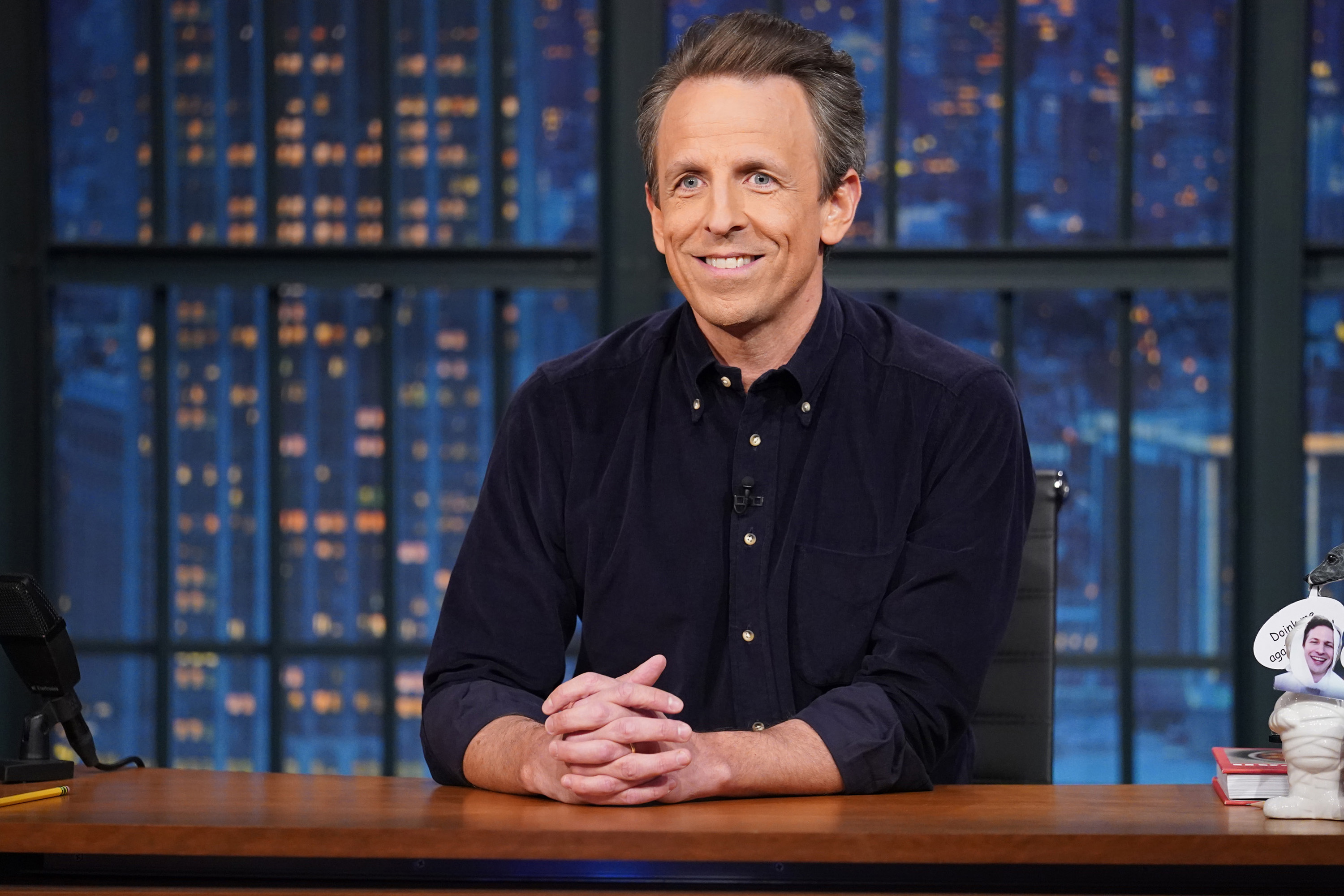 Seth Meyers delivers his monologue on December 13, 2022.