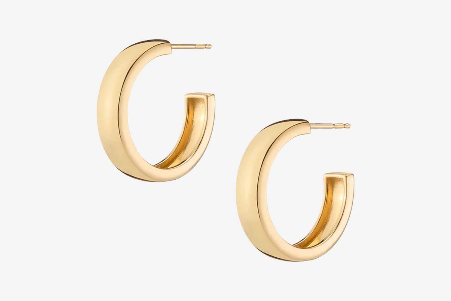 Gold Smooth Arch Hoops Medium