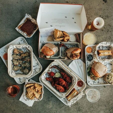 Spread from Birdbox restaurant in san francisco