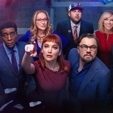 The cast of "Don't Look Up," a 2021 Netflix film that was altered due to viewer feedback from the Netflix Preview Club, a secret focus group