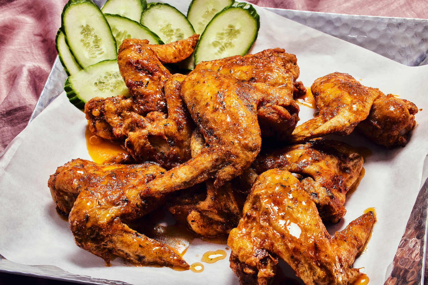 vietnamese x cajun style wings on a plate