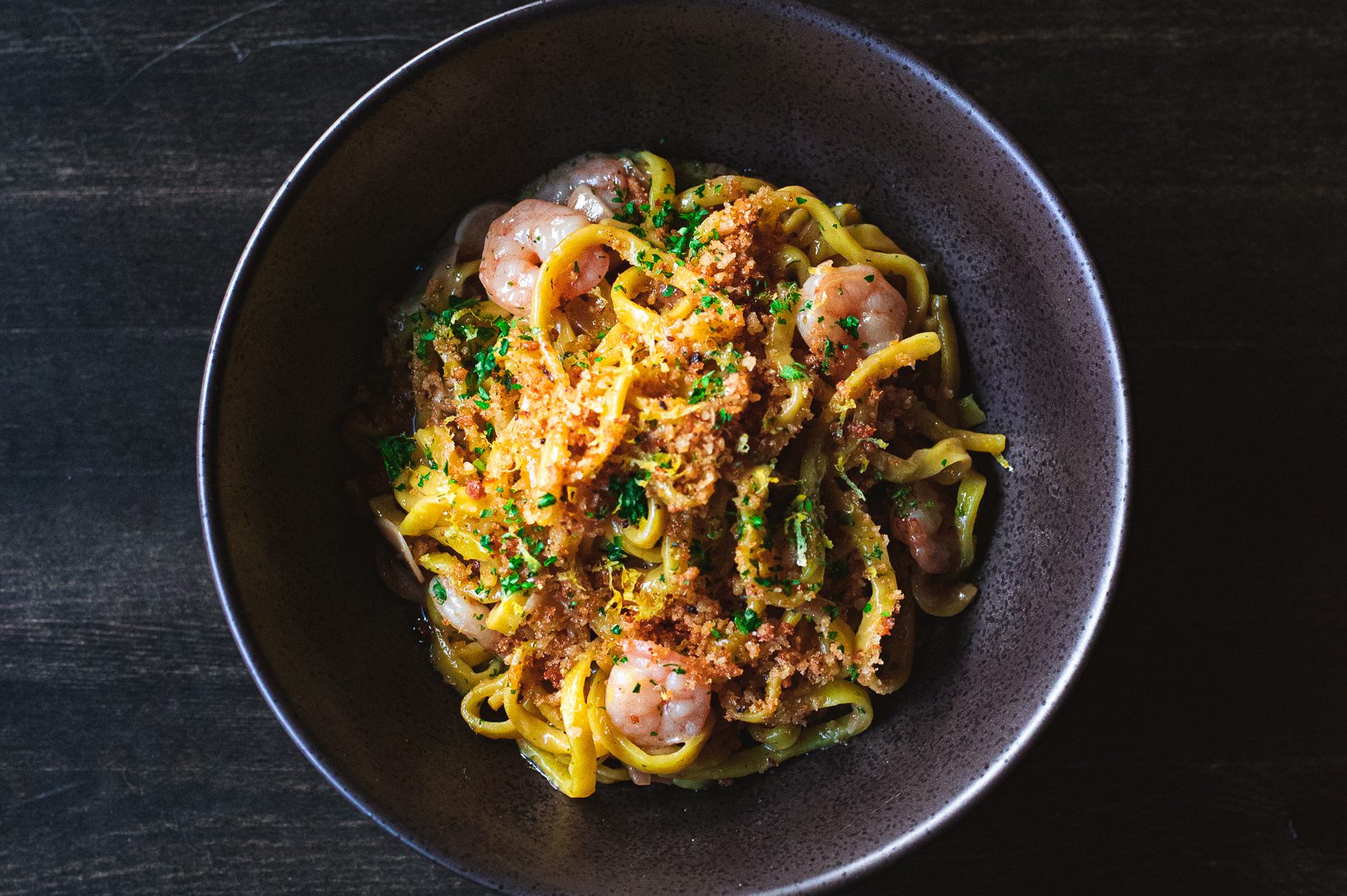 Pasta Ramen's temomi ramen shrimp scampi.