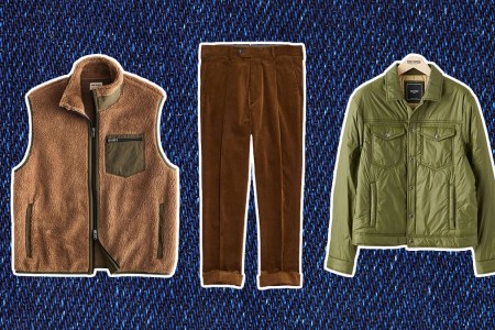 Todd snyder products on a blue denim background