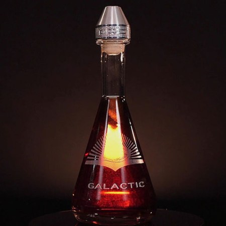 A bottle of Mystic Galactic, a bourbon that's going to be aged partially in space