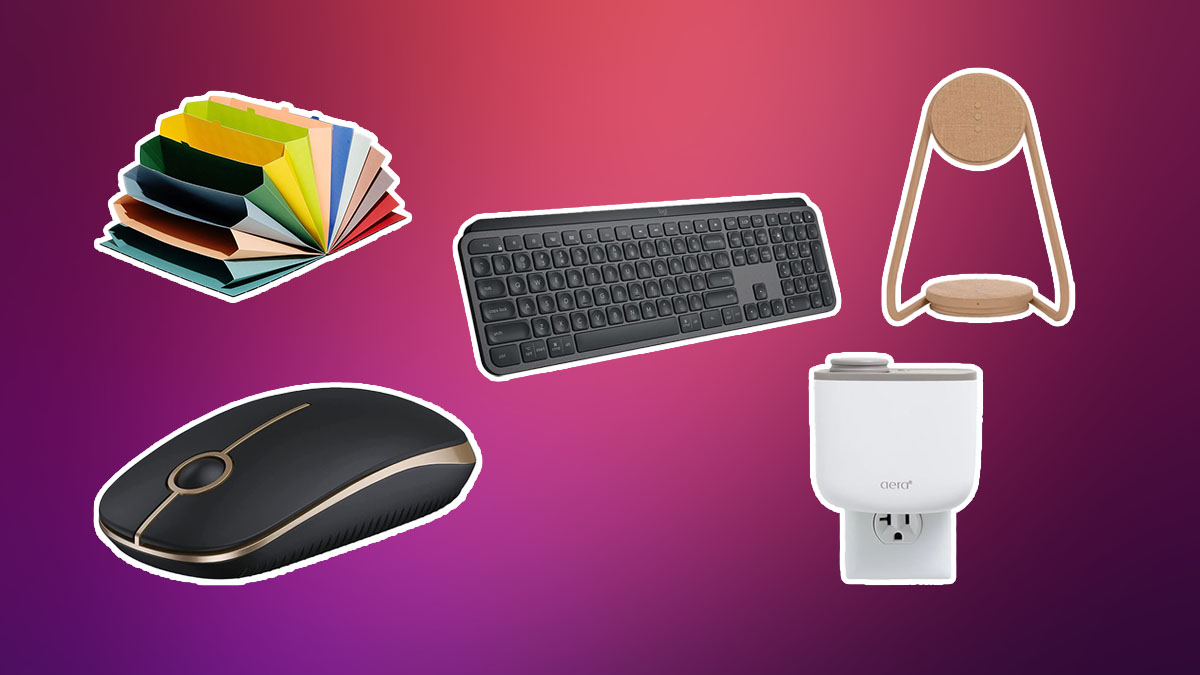 office home goods on a purple and pink background