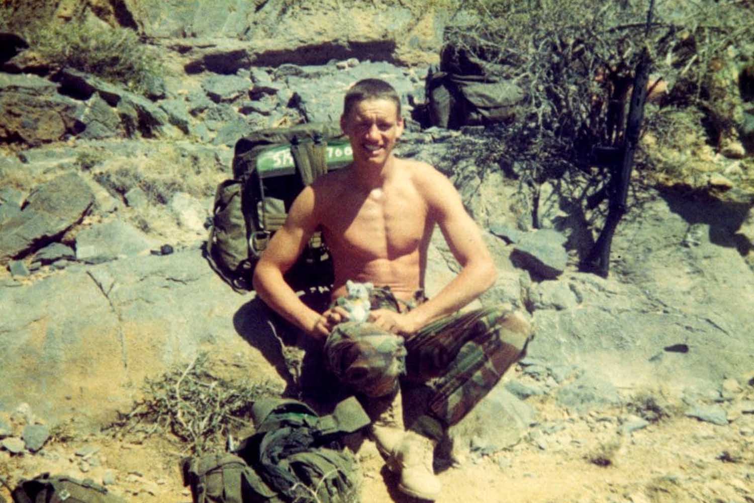 A photo of British soldier Billy Billingham in his youth.