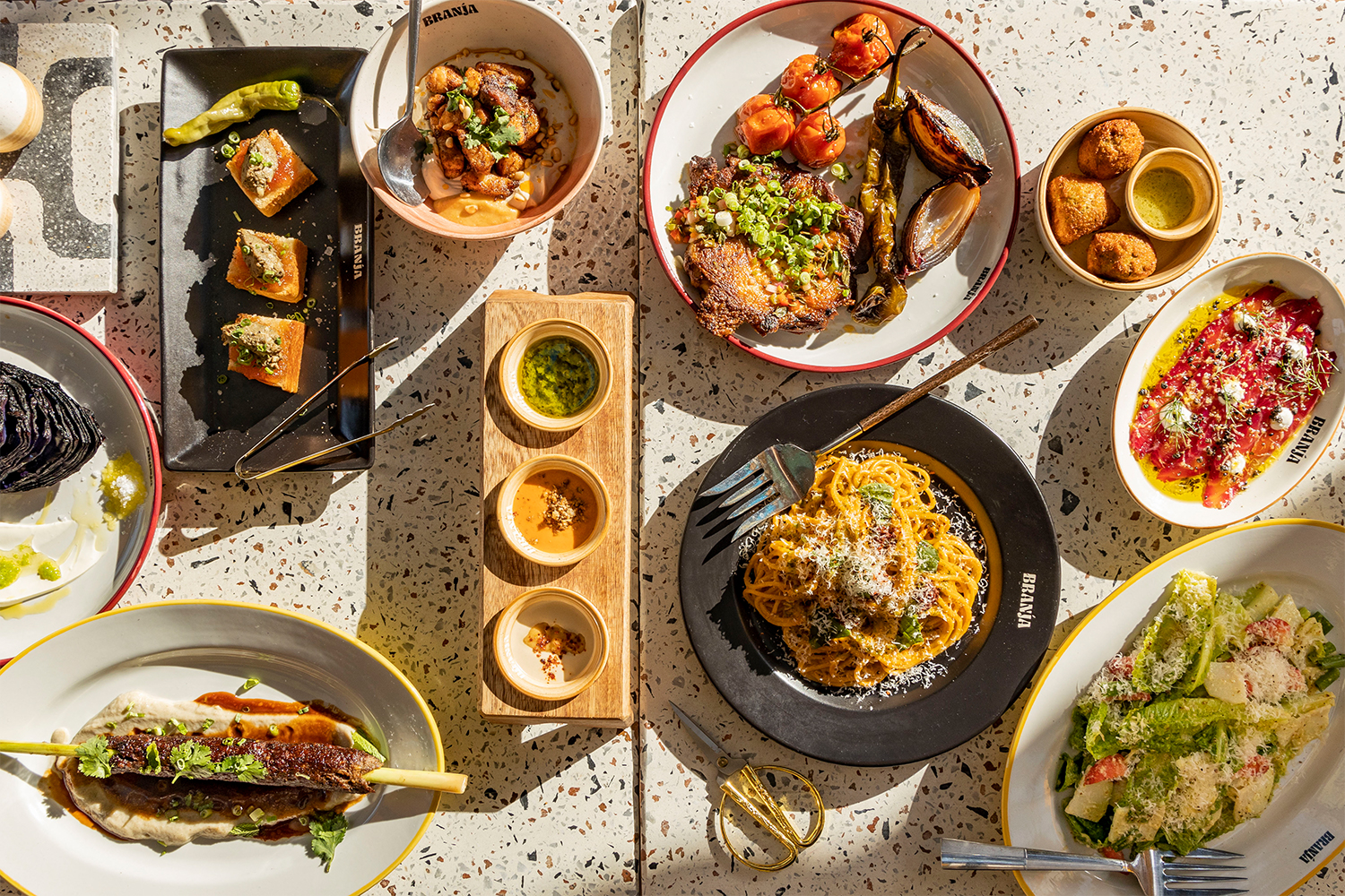 Spread from Branja restaurant in Miami