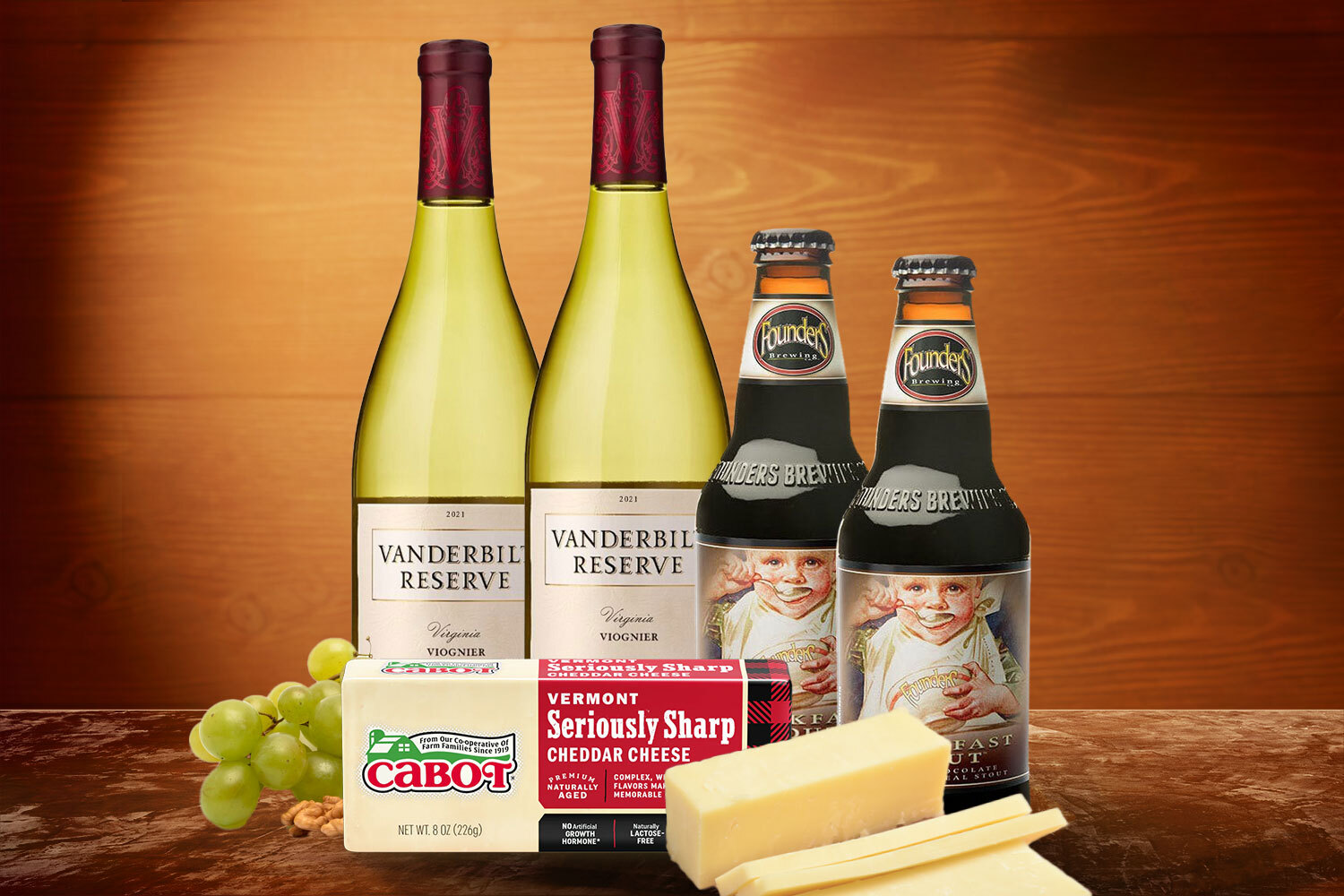 Sharp Cheddar + Viognier + Stout